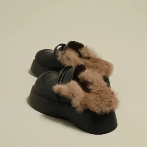 Pimali Half Plush Winter Slides – Fashion Thick-Sole Slides | Trendy Winter House Slides UK