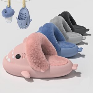 Pimali Shark Slippers – Fun Novelty Wool Slippers with Removable Sole | Unisex Gift Slippers