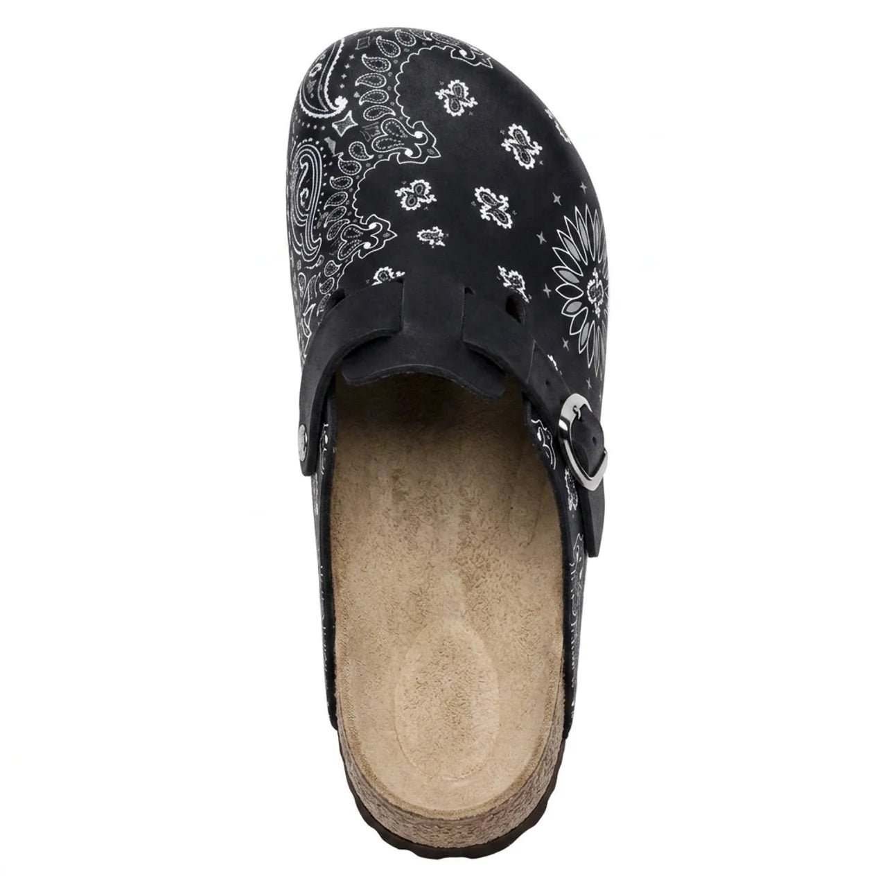 Paisley Print Clogs — Patterned Cork Footbed Mules 2 Paisley Print Clogs — Patterned Cork Footbed Mules - Image 2
