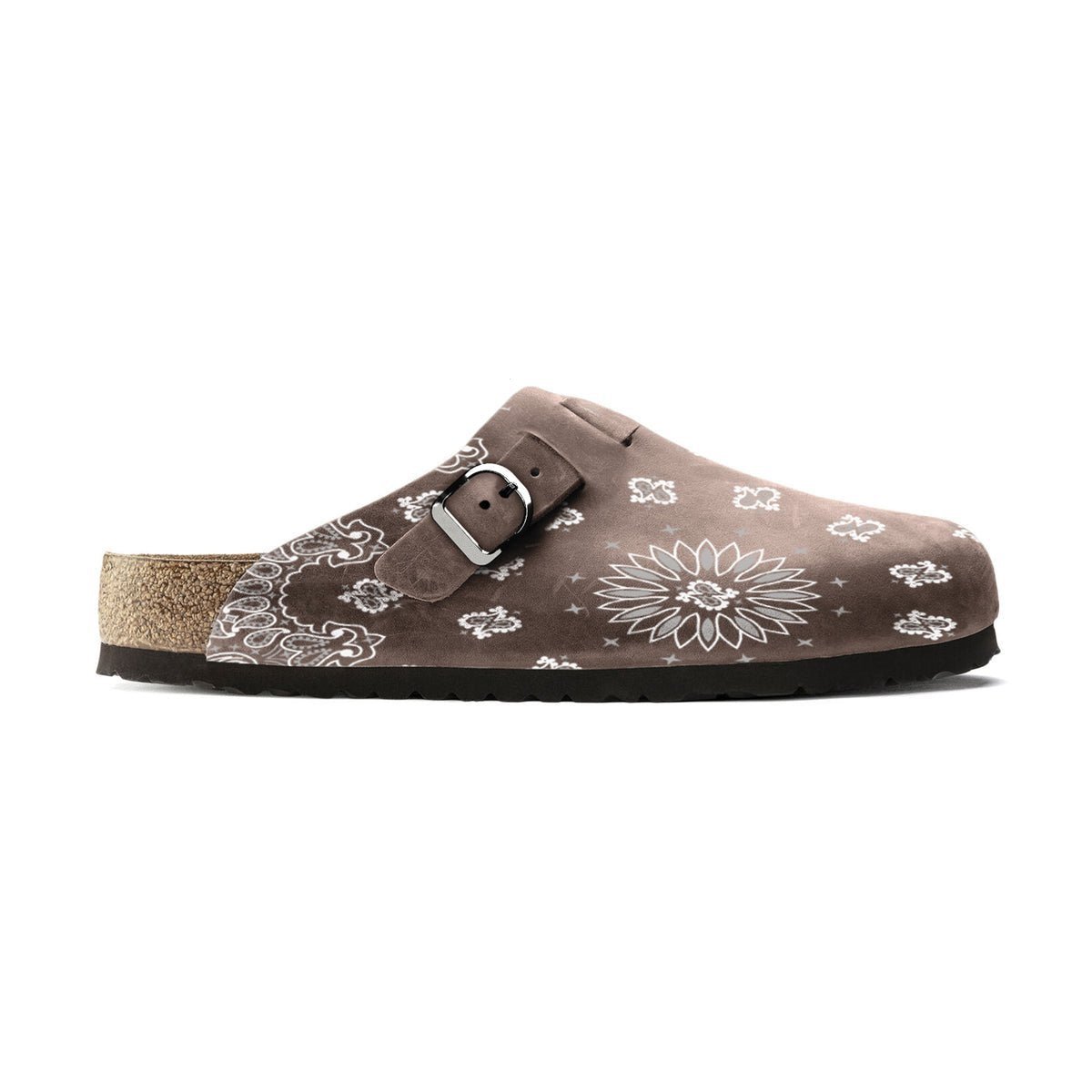 Paisley Print Clogs — Patterned Cork Footbed Mules 5 Paisley Print Clogs — Patterned Cork Footbed Mules - Image 5