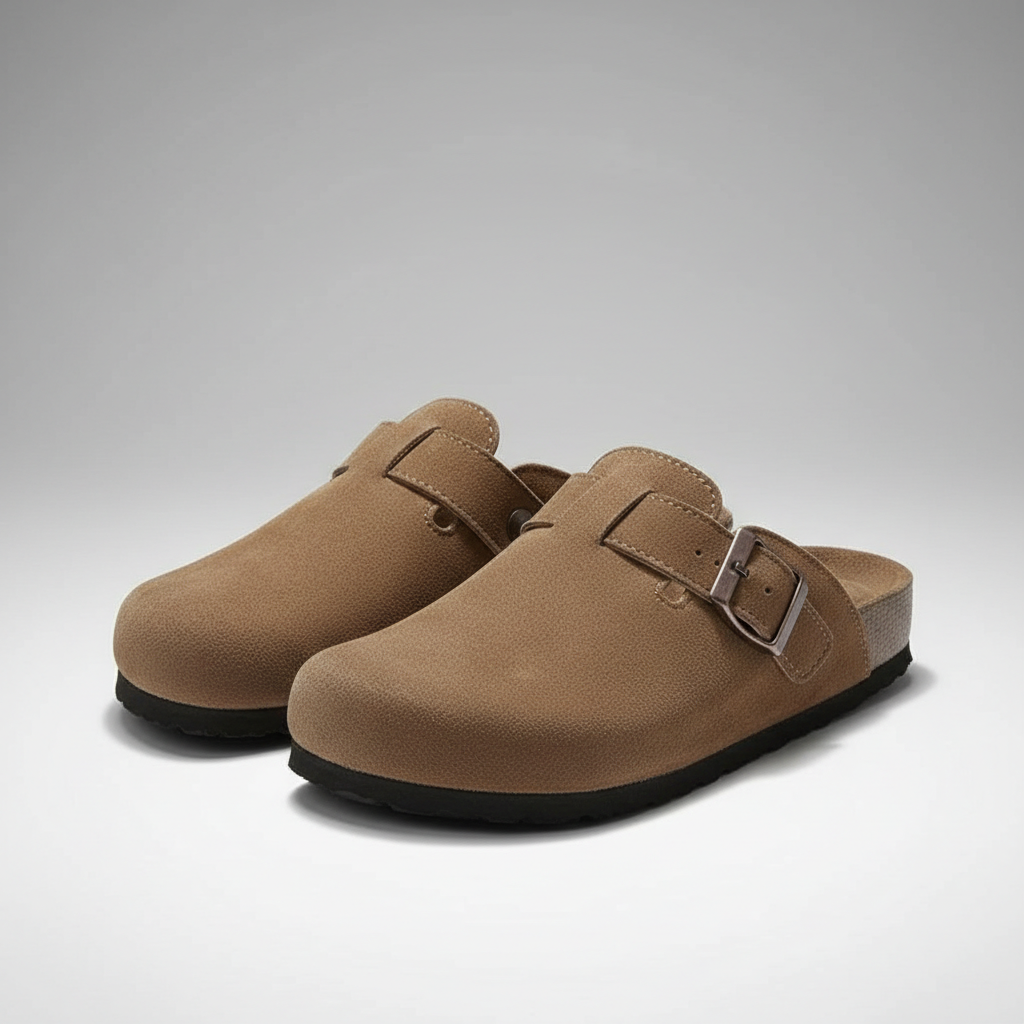 Suede Clog Mules — Cork Footbed Slip-On Clogs 4 Suede Clog Mules — Cork Footbed Slip-On Clogs - Image 4