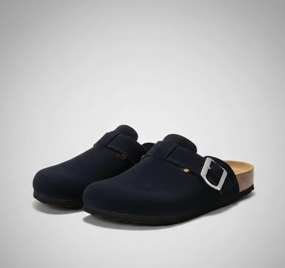 Suede Clog Mules — Cork Footbed Slip-On Clogs 3 Suede Clog Mules — Cork Footbed Slip-On Clogs - Image 3