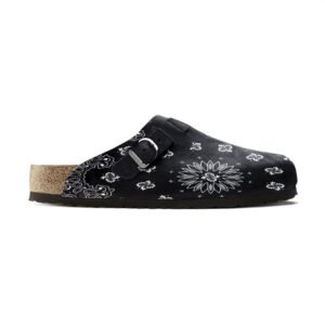 Paisley Print Clogs — Patterned Cork Footbed Mules