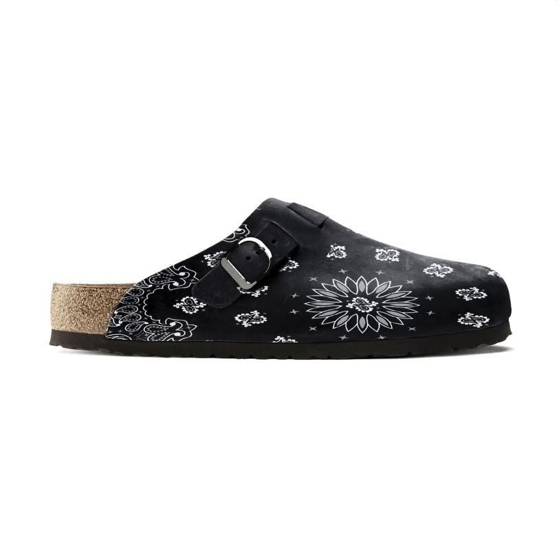 Paisley Print Clogs — Patterned Cork Footbed Mules 1 Paisley Print Clogs — Patterned Cork Footbed Mules