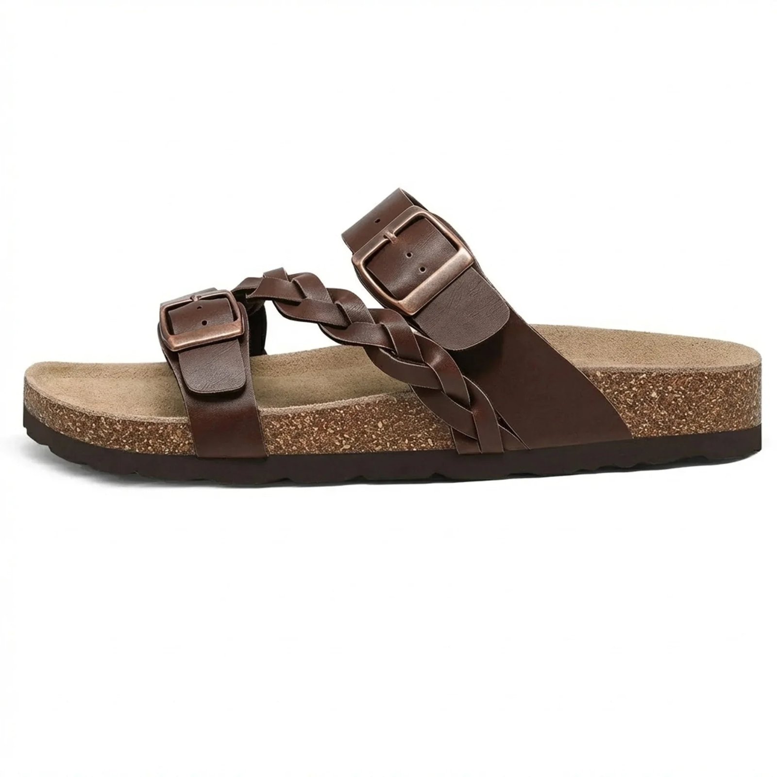 Braided Cork Footbed Sandals – Woven Strap with Arch Support | Capri | Women's 5 Capri cork footbed sandals - Pimali