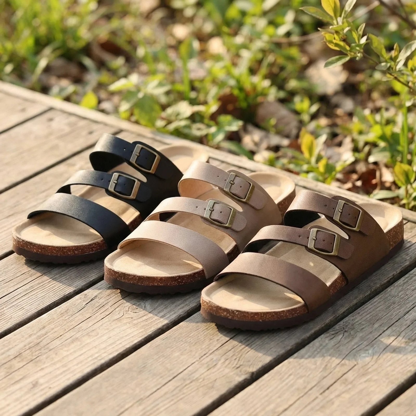 Adjustable Strap Cork Footbed Sandals with Arch Support | St-Tropez | Women's 3 St-Tropez cork footbed sandals - Pimali