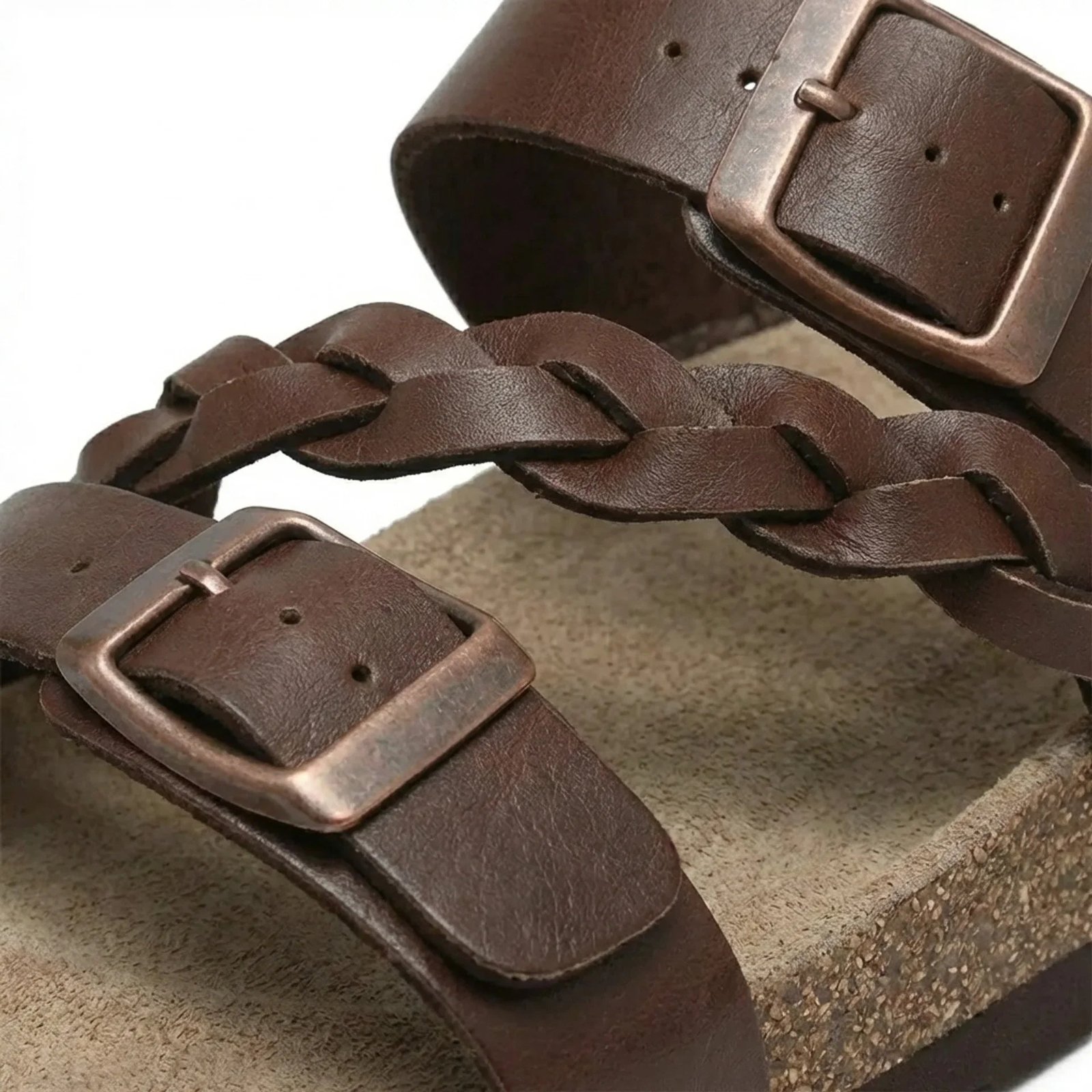 Braided Cork Footbed Sandals – Woven Strap with Arch Support | Capri | Women's 7 Capri cork footbed sandals - Pimali