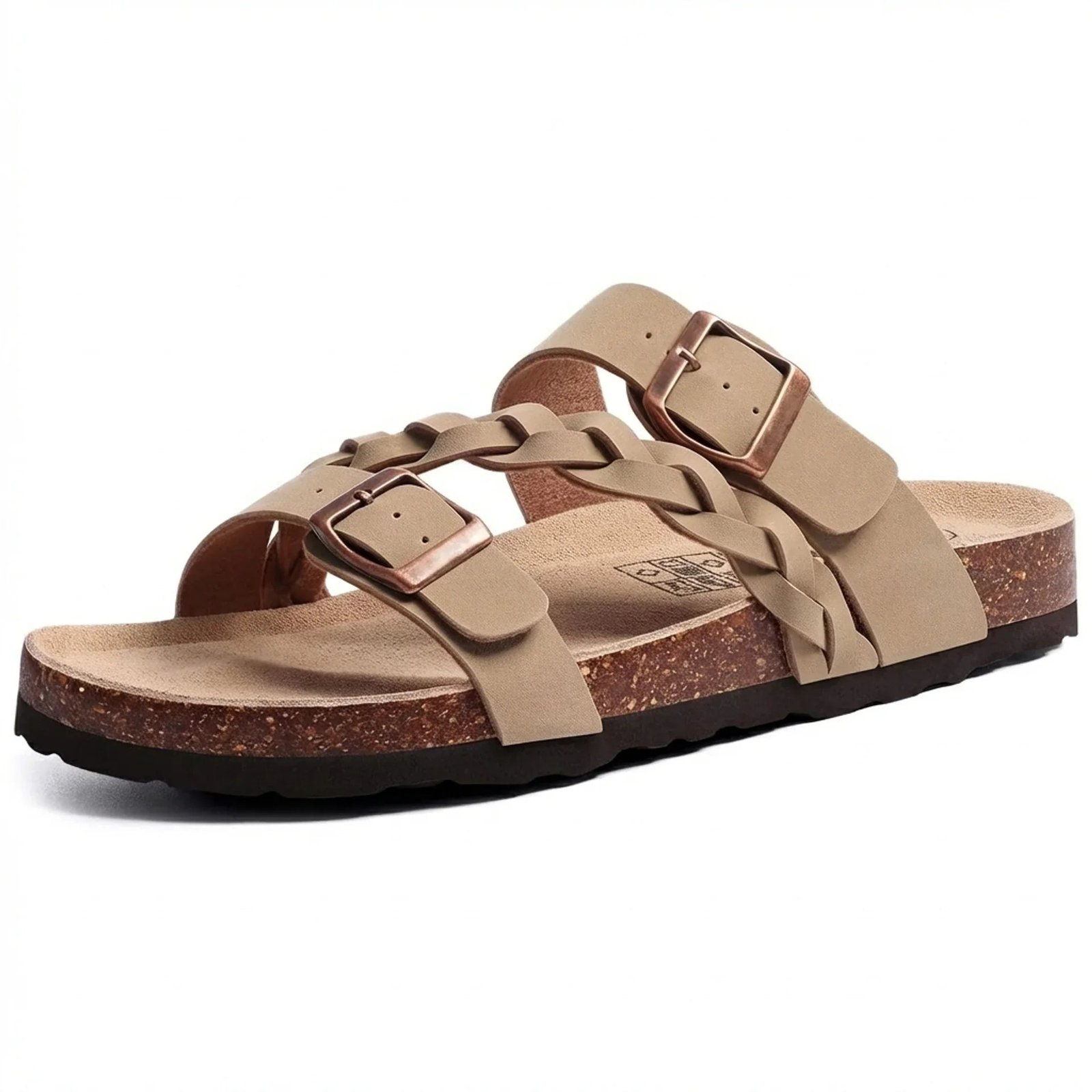Braided Cork Footbed Sandals – Woven Strap with Arch Support | Capri | Women's 8 Capri cork footbed sandals - Pimali