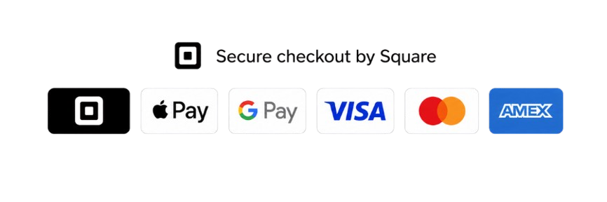 Secure checkout - Visa, Mastercard, Amex, Apple Pay, Google Pay