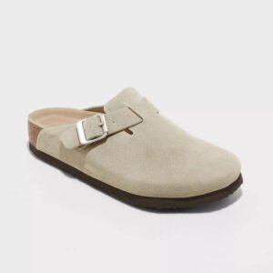 Ravello suede cork footbed clogs - Taupe - Pimali