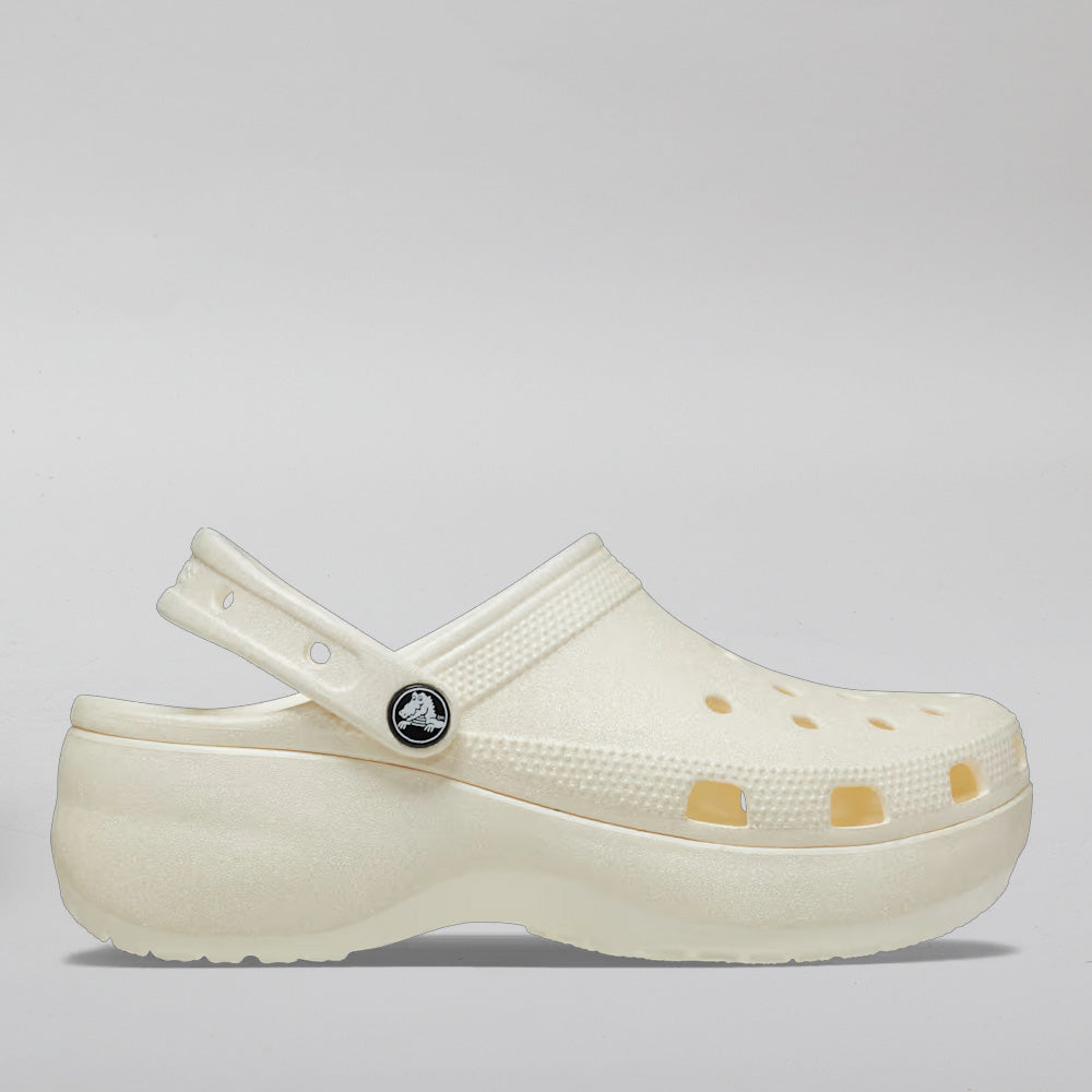 Crocs Classic Platform Glitter Clog – Chalk 1 Crocs Classic Platform Glitter Clog – Chalk
